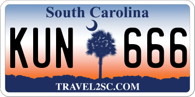 SC license plate KUN666