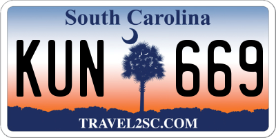 SC license plate KUN669