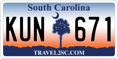 SC license plate KUN671
