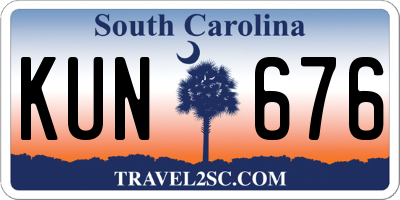 SC license plate KUN676