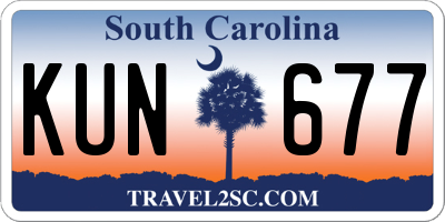 SC license plate KUN677
