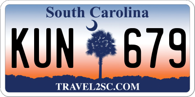 SC license plate KUN679