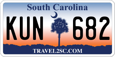 SC license plate KUN682