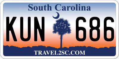 SC license plate KUN686