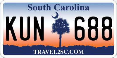 SC license plate KUN688