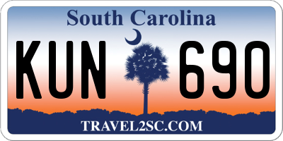 SC license plate KUN690