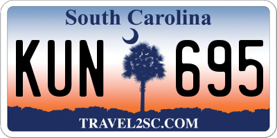 SC license plate KUN695