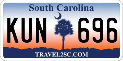 SC license plate KUN696
