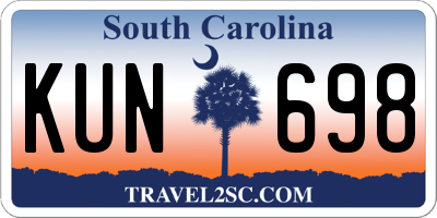 SC license plate KUN698