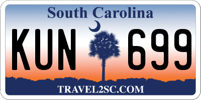SC license plate KUN699