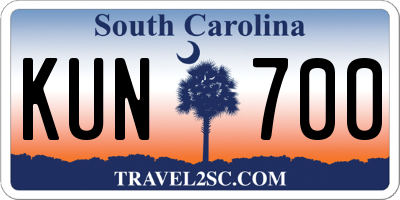 SC license plate KUN700