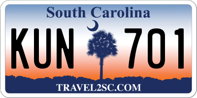 SC license plate KUN701