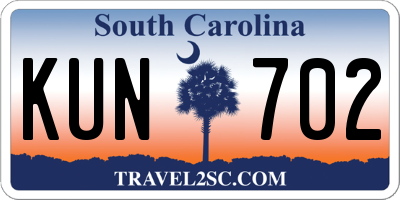 SC license plate KUN702
