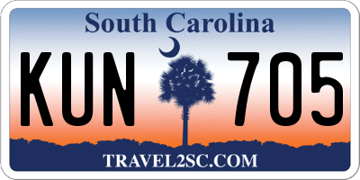 SC license plate KUN705
