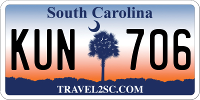 SC license plate KUN706