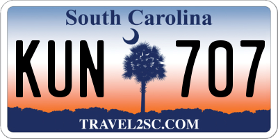 SC license plate KUN707