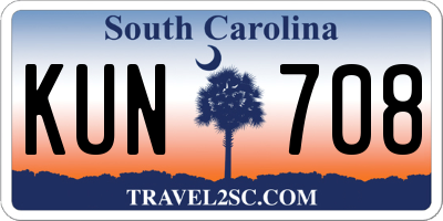 SC license plate KUN708