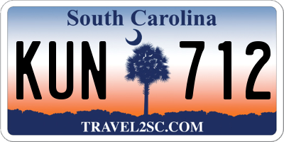 SC license plate KUN712