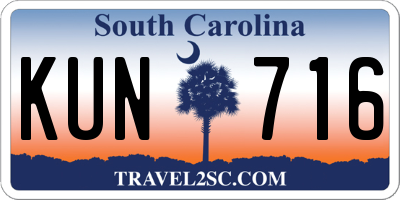 SC license plate KUN716