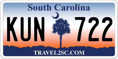SC license plate KUN722