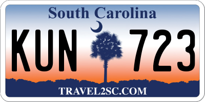 SC license plate KUN723