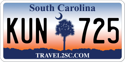 SC license plate KUN725