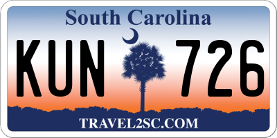 SC license plate KUN726