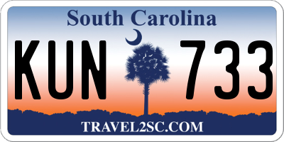 SC license plate KUN733