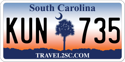 SC license plate KUN735