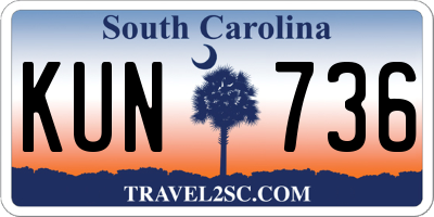 SC license plate KUN736