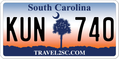 SC license plate KUN740