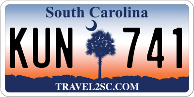 SC license plate KUN741