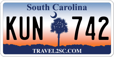 SC license plate KUN742