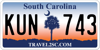 SC license plate KUN743