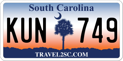 SC license plate KUN749
