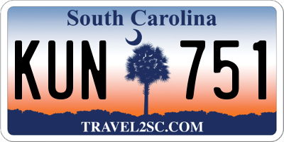 SC license plate KUN751