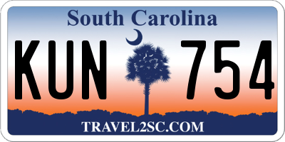 SC license plate KUN754