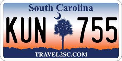 SC license plate KUN755
