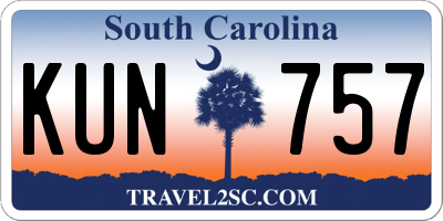 SC license plate KUN757