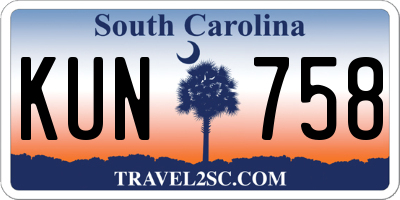 SC license plate KUN758