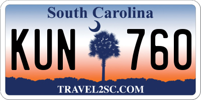 SC license plate KUN760