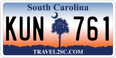 SC license plate KUN761