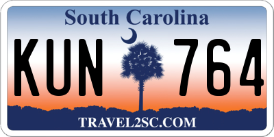 SC license plate KUN764