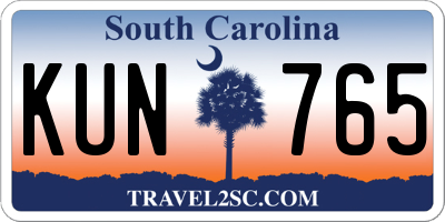 SC license plate KUN765