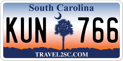 SC license plate KUN766