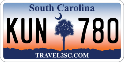 SC license plate KUN780