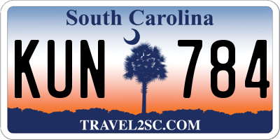 SC license plate KUN784