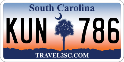 SC license plate KUN786