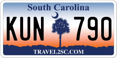 SC license plate KUN790