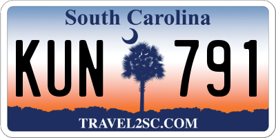 SC license plate KUN791